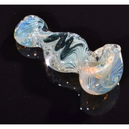 3" Dicro Swirled Hand Pipe - Fumed New