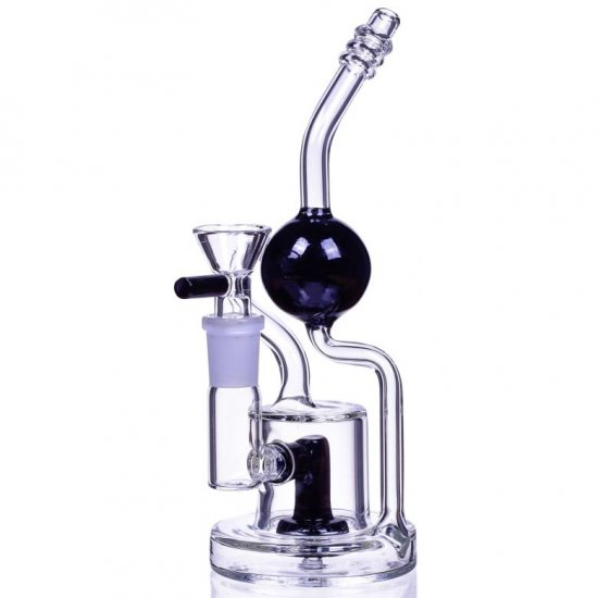 Exoskeletal Smoke - 8\" Dual Arm Showerhead Perc Recycler - Black New