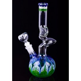 10" Double Zong With 14mm Male Bowl - Fumed Colors New
