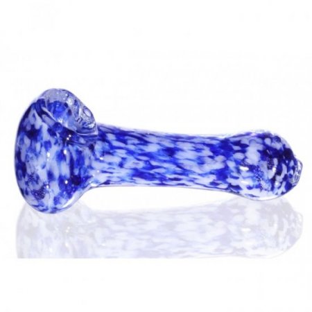 Fumed spotted Glass Spoon Pipe - Color Blast New