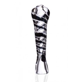 3" Swirled Striped Fumed Chillum - Black New