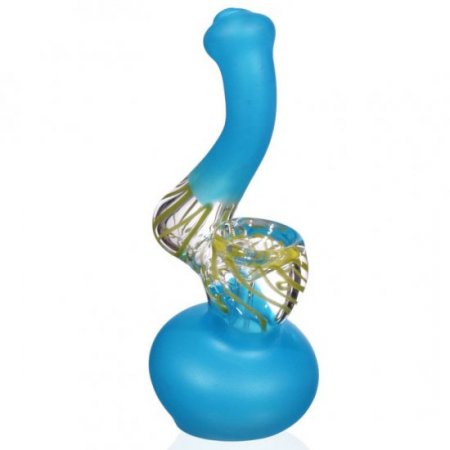 6" Mini Frosted Bubbler Pipe - Blue New