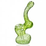 5" Mini Swirled Bubbler Pipe - Neon Green New