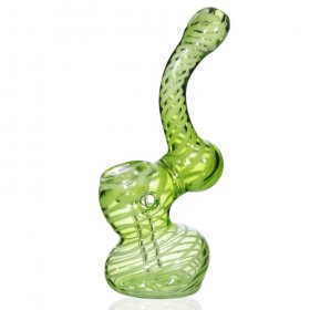 5" Mini Swirled Bubbler Pipe - Neon Green New