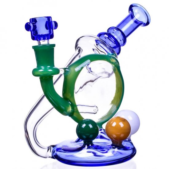 Smoke Horn - 7\" Twisty Recycler Glass Bong Water Pipe New