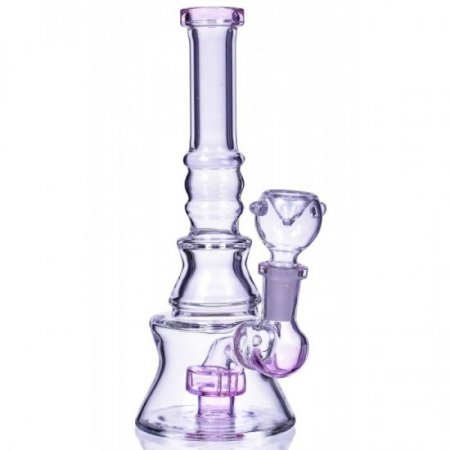 The Apex - 8" Concave Design Matrix Perc Bong - Pink New