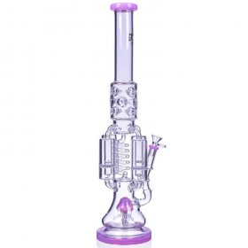 Chamber's of Secrets - SMOQ Glass - 22" Quad Honeycomb to Sprinkler Perc Bong - Pink New