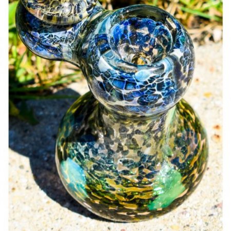 Jurassic Smoke - 6" Bubble Trap Fritted Sherlock Bubbler New