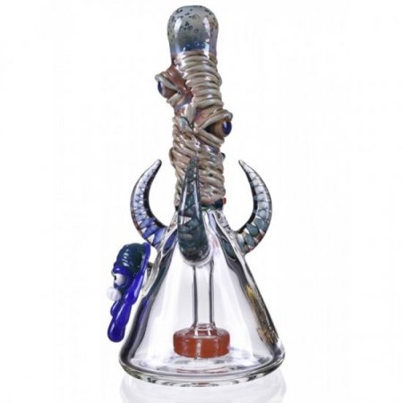 Triple Eye Horned Bong - 8" Showerhead Perc Bong - Tattoo Glass New