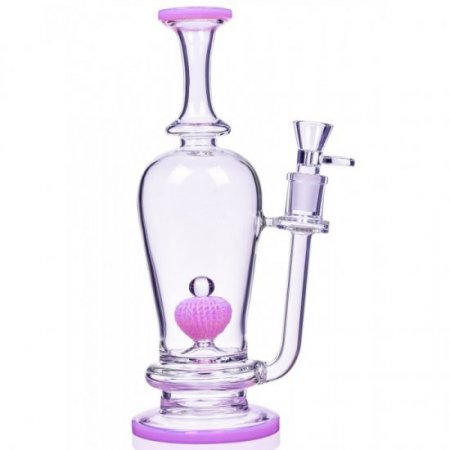 The Royal Vase - 11" Specialty Percolator Cylinder Base Bong - Pink New