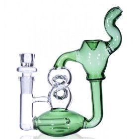 7" DNA Helix Twist Recycler - Green New