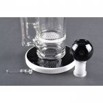 12" Honeycomb Oil Rig - Black Tube and White Accents New