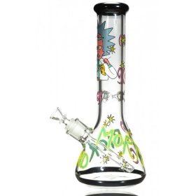 Mad Scientist Dab Rig Bong with Rick and Morty 3D Artwork New