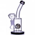 The Quaffle - 6" Tilted Design Showerhead Bong Water Pipe - Black New