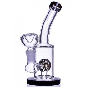 The Quaffle - 6" Tilted Design Showerhead Bong Water Pipe - Black New