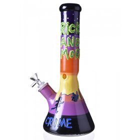 Partners in Crime Space Adventure - 13" Rick and Morty Inspired Bong - Glow In The Dark Beaker Bong New