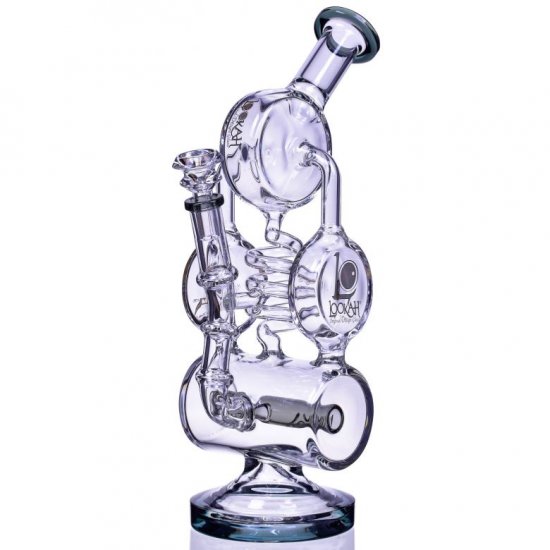 The Maze - Lookah? - 13\" Spiral Coil Perc Recycler Bong - Ash Black New