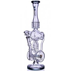 Twin Turbo - Lookah? - 16" Double Barrel Recycler Bong - Winter Green New