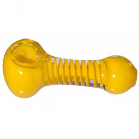 4" Twisted Spiral Hand Pipe - Yellow New