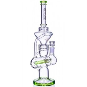 Nature Enforcer - Lookah? - 17" Inline Recycler Perc Bong - Tropic Green New