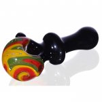 5" Black Art Glass Pipe New