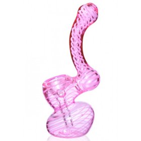 4" Mini Swirled Bubbler Pipe - Pink New