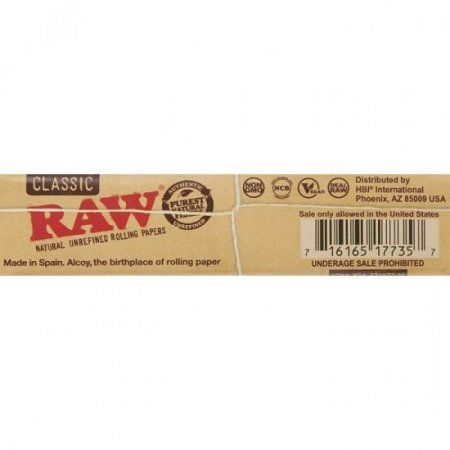 Raw? - Classic Slim Rolling Paper - King Size - 10 Pack New