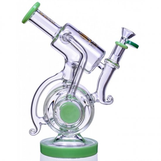 Dr Banner\'s Microscope - 10\" Lookah Premium Microscope with Sprinkler Perc - American Green New