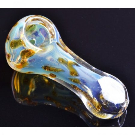 2.5" Spotty Glass Pipe - Golden Fumed New