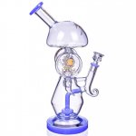 The Smokescope - Lookah? - 13" Platinum Coil to Showerhead Perc Coil Recycler - American Blue New