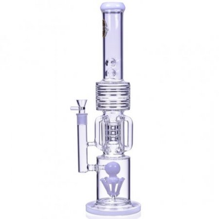 Smoke Runner - On Point Glass - 20" 6 Arm w/ Sprinkler Perc Bong - White New