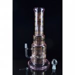 10" Golden Hurricane Designed - Oil Rig - Pink Bong New