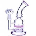 7" Honeycomb Girly Bong With Dry Herb Bowl - Baby Pink New