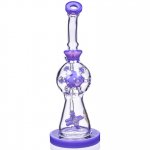 Smoke Propeller Dab Rig - 12" Dual Spinning Propeller Perc To Swiss Faberge Egg Perc - Purple New