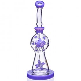 Smoke Propeller Dab Rig - 12" Dual Spinning Propeller Perc To Swiss Faberge Egg Perc - Purple New
