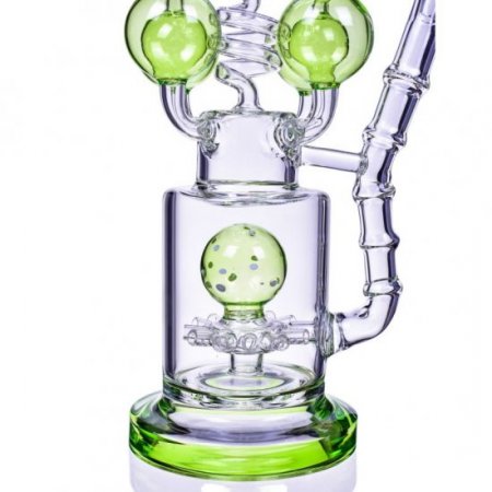 Blast Balls - 17" Quad Ball Chamber Multi Perc Bong - Green New