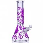 Smokey Octopus - 13" Glow In The Dark Beaker Bong - Purple New