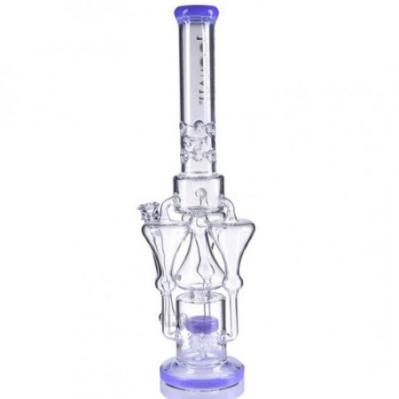 The Nordic Artifact - Lookah Premium Series - 21" Triple Tornado Chamber with Electric Sprinkler Perc - Fresh Purple New