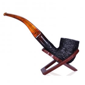 5.5" Italian Dark Fancy wooden pipe With Case New