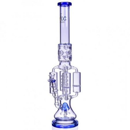 Chamber's of Secrets - SMOQ Glass - 22" Quad Honeycomb to Sprinkler Perc Bong - Purple New