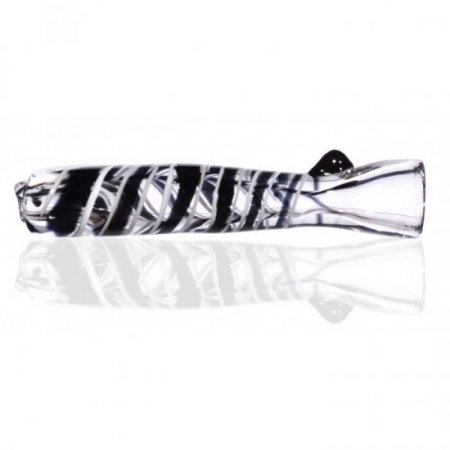 3" Swirled Striped Fumed Chillum - Black New