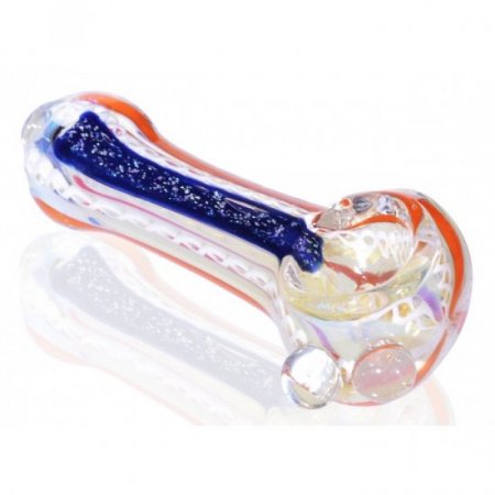 3" Fumed Dichro Spoon Glass Hand Pipe - Assorted Colors New