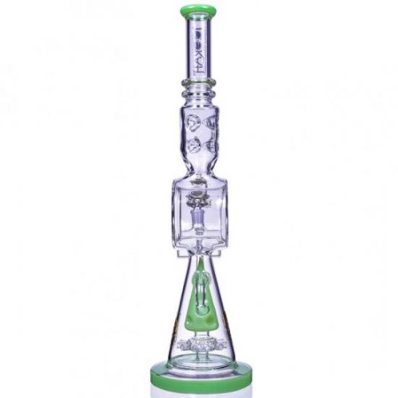 Lords of Time Stone - Lookah? - 18" Mushroom Domed Sprinkler Perc Bong - New Green New