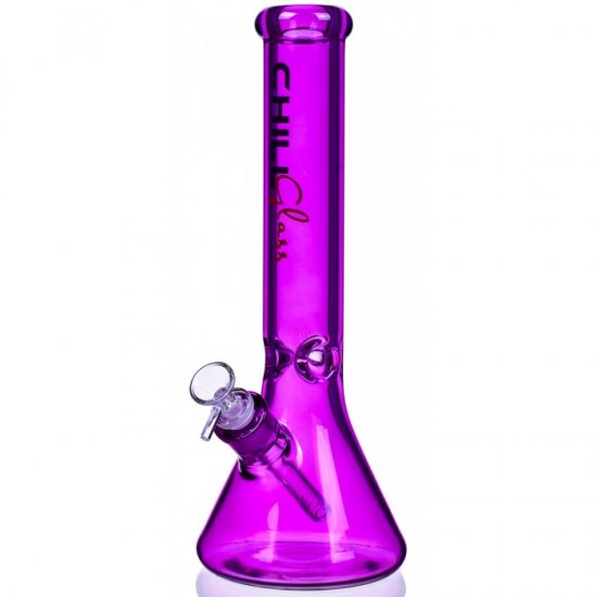 The Fuchsia - Chill Glass - 15\" Thick Beaker Base Bong - Hot Pink New