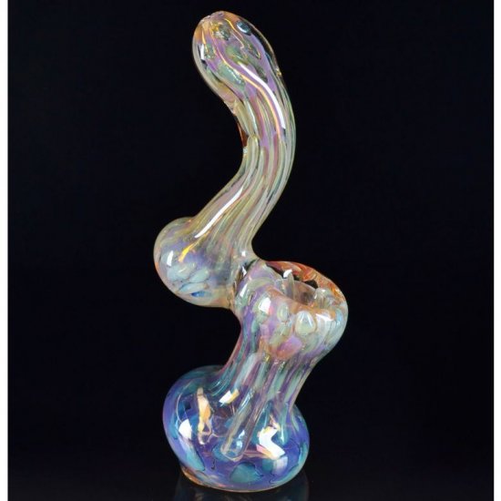 6\" Golden Fumed Spotted Bubbler - Extra Heavy New