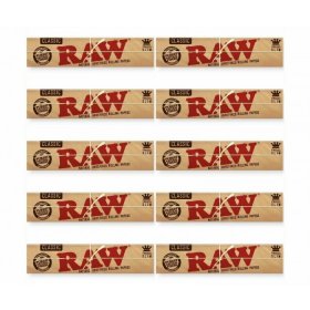 Raw? - Classic Slim Rolling Paper - King Size - 10 Pack New