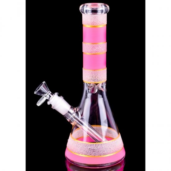 Cotton Candy - 10\" Dual Frosted Color Beaker Bong - Pink New