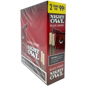 Night Owl Black Cherry Pipe Tobacco Cigars 30ct