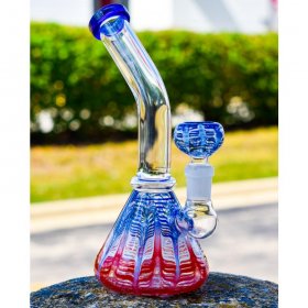 The Homing Pigeon - 8" Colorful Pattern Tilted Neck Bong New