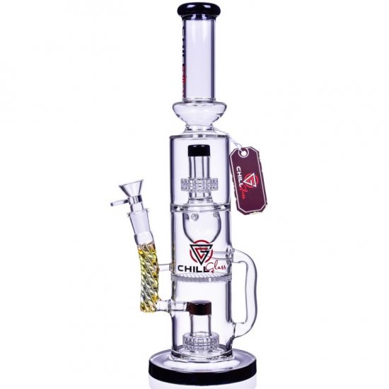 The Majestic - Chill Glass - 16\" Multi Perc Recycler Bong New